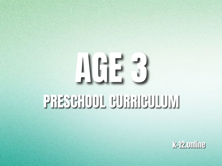 Preschool Curriculum – Age 3